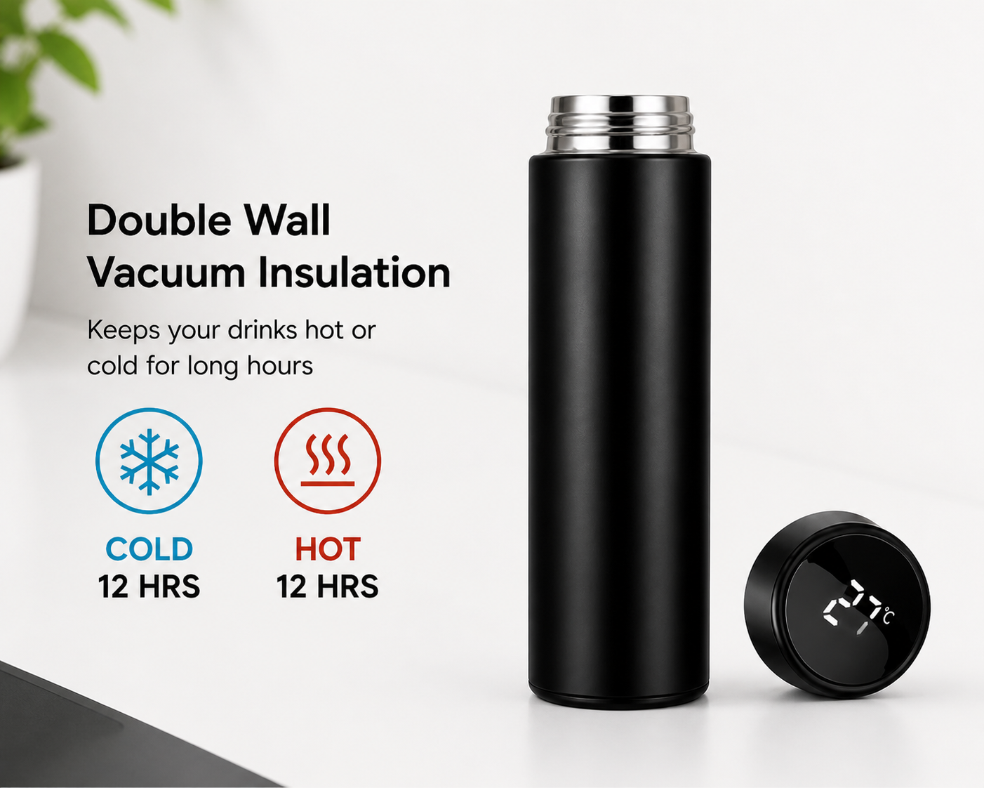Personalized LED Temperature Water Bottle (500ml) – Custom Name Stainless Steel Flask - Image 4